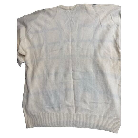 Burberrys Vintage Men’s XL Sweater 100% Lambswool Geometric Checkered Pullover - Picture 3 of 10